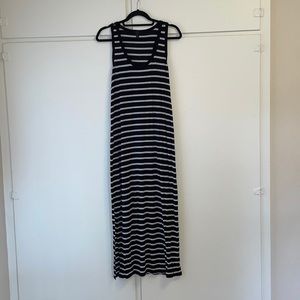 J Crew Black Striped Maxi Dress